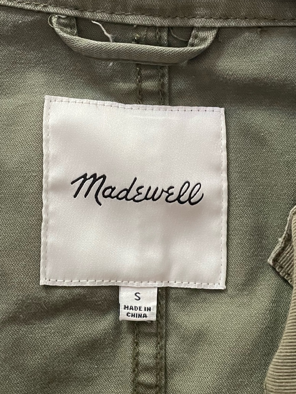 Madewell Passage 100% Cotton Olive Military Jacket Small - Picture 3 of 14